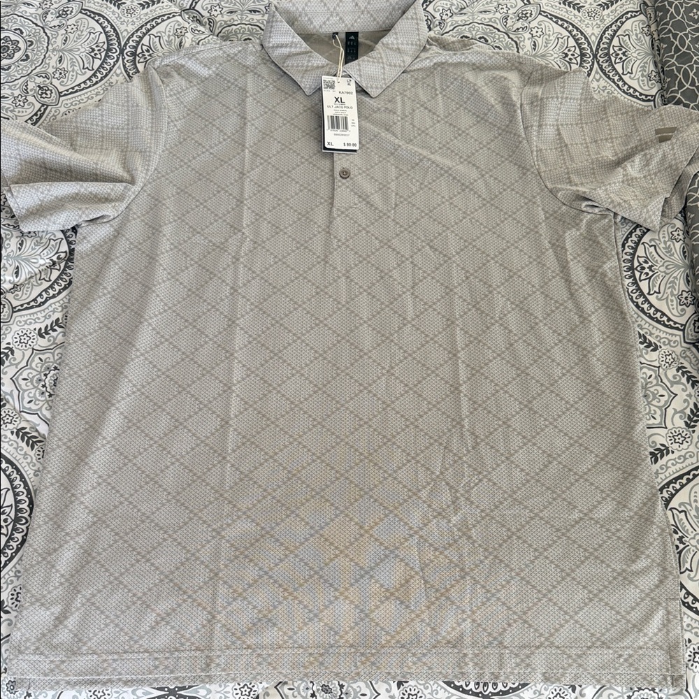 Adidas Men's Golf Tan Patterned Shirt